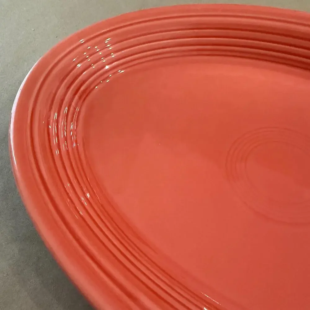 Vintage Fiesta Persimmon Medium Oval Platter 13.25” x 9.5” | Homer Laughlin USA